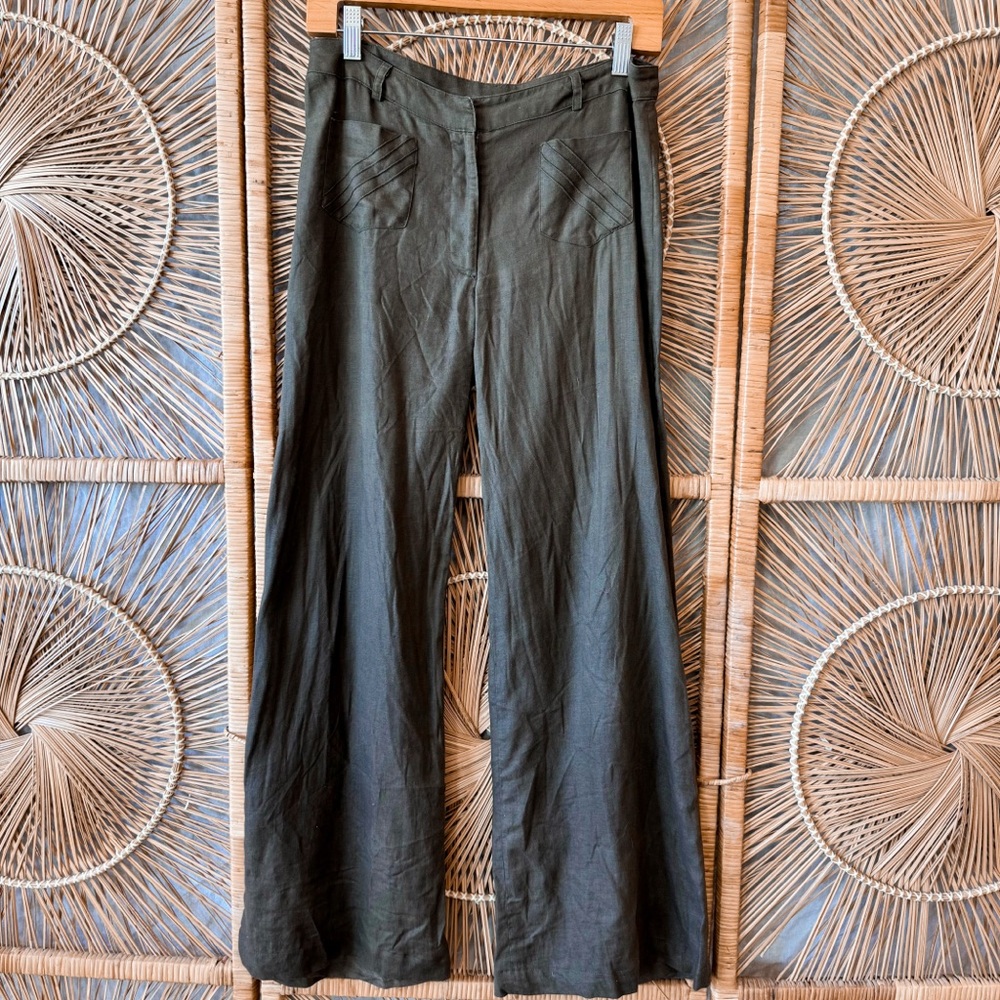Divided Olive Wide Leg Pants